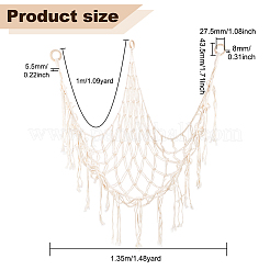 Хлопковый макраме подвесной гамак для хранения игрушек AJEW-WH0033-72