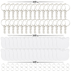 30 шт. железные разделенные брелоки с цепочкой DIY-YW0009-02