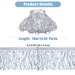 Отделка лентой с пайеткой и кисточкой длиной 10 м. OCOR-WH0078-162B