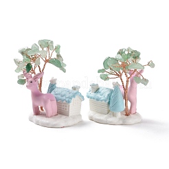 Натуральный зеленый авантюрин украшение дисплея дерева&nbsp;DJEW-G030-01RG-03