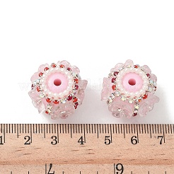 Бусины из смолы в виде цветка со стразами CLAY-NH0003-05S-05