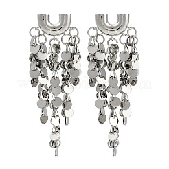 Orecchini a bottone con fiocchi lucidi e nappe in ottone glitterato&nbsp;EJEW-Q391-18P