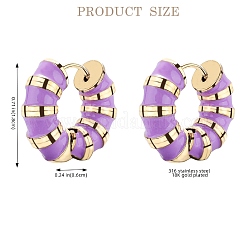 Толстые серьги-кольца в полоску с эмалью&nbsp;JE1110G