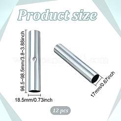 鉄製キャンプテントポール修理用スプリントチューブ12個  プラチナ  96.5~98.5x18.5mm  内径：17mm&nbsp;IFIN-BC0001-25C