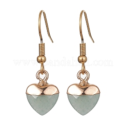 Серьги с подвесками в форме сердца из натуральных смешанных драгоценных камней EJEW-JE05469