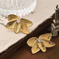 Серьги-гвоздики из нержавеющей стали 304 с прозрачными кубическими цирконами для женщин STAS-Z112-02G