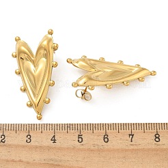 Ионное покрытие (ip) серьги-гвоздики из нержавеющей стали 304 для женщин&nbsp;EJEW-M089-01G