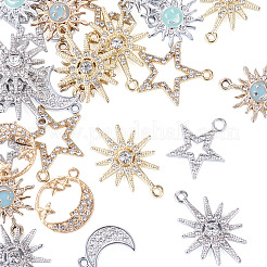 40 pendentif en alliage de strass de 8 styles.&nbsp;FIND-TA0010-80