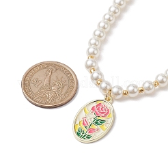 Ожерелья из белого стеклянного жемчуга NJEW-JN04652-01