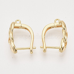 Латунные серьги-кольца с застежкой сзади X-KK-T048-024G-NF