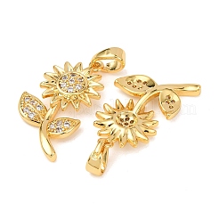 Pendentifs en laiton zircon cubique transparent&nbsp;KK-G543-05G-01