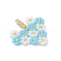 Сердце из стеклянного бисера Миюки с подвесками в виде цветов&nbsp;PALLOY-MZ01113-03