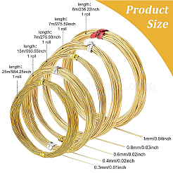 5 rouleau de fil de laiton rond de 5 styles&nbsp;CWIR-BC0001-34