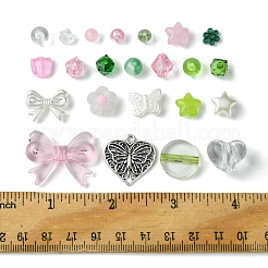 DIY ビーズ & ペンダント キット  アクリルビーズ入り  合金ペンダント  ABSプラスチックパール調ビーズ  ミックスカラー  2.5~23x2.5~22x2~13mm  穴：1~3mm&nbsp;DIY-FS0006-62