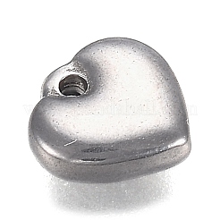 変色しにくい304ステンレススチールチャーム  ハート  ステンレス鋼色  7.5x8x2.5mm  穴：1mm&nbsp;STAS-I166-12A