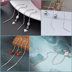 2 пара сережек-гвоздиков из стерлингового серебра STER-BBC0007-08