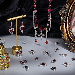 28 шт. 14 стиля подвески из цинкового сплава с красной эмалью&nbsp;ENAM-PH0003-11