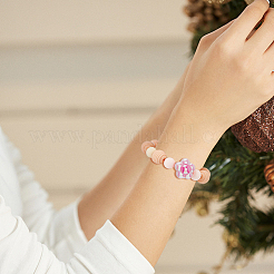 84шт 6 цвета непрозрачные акриловые бусины SACR-DC0001-14