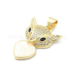 Латунные микропаве прозрачные подвески с фианитом KK-A221-14B-G