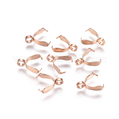 304ステンレススチール製アイスピックピンチベイル  ローズゴールド  11x9x3.5mm  穴：2.5mm  ピン：0.6mm&nbsp;STAS-E484-34C-RG