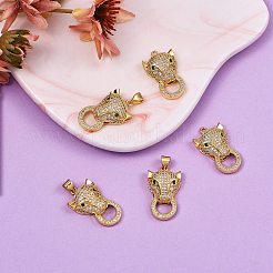 5шт латунные микро паве прозрачные и зеленые подвески из кубического циркония&nbsp;ZIRC-SZ0003-23