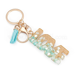 Portachiavi con nappe in lega e resina&nbsp;AJEW-TADJ0001-20G-04