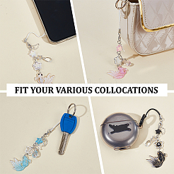 4 шт. 4 стиля ремешка для мобильного телефона из смолы и сплава с изображением золотой рыбки и звезды HJEW-HY0001-20