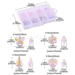 32 шт. 8 стильные гальванические стеклянные подвески с заостренным концом сзади&nbsp;EGLA-YW0001-40
