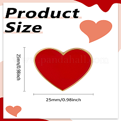 1 шт. булавки из сплава в форме сердца с красной эмалью для одежды рюкзака&nbsp;JEWB-LP0004-36