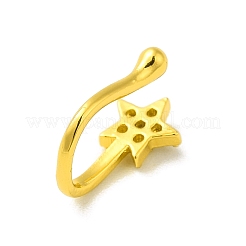 Клипса со звездой из прозрачного кубического циркония на кольце в носу AJEW-F059-16G