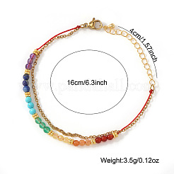 Doppellagige Armbänder mit 7 Chakra-Perlen aus synthetischem Türkis&nbsp;CC9331-2