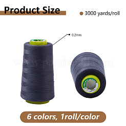 6 Rolle 6 Farben Polyester-Maschinenstickgarn&nbsp;SENE-DC0001-02