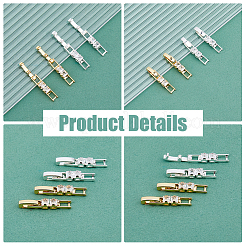 10 шт. 2-цветные застежки для часов с прозрачным кубическим цирконием из латуни KK-FH0007-37