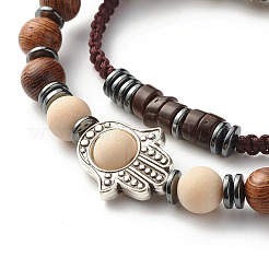 Set di braccialetti elastici codice morse speranza&nbsp;BJEW-JB07352-05