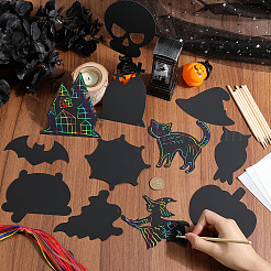 Хэллоуин Радуга скретч-бумага искусство подвеска украшения наборы DIY-WH20013-22