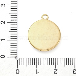 304ステンレスペンダント  クリスタルラインストーン付き  ゴールドカラー  フラットラウンド  21.5x18x3mm  穴：1.8mm&nbsp;STAS-V003-05G-08