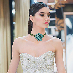 6шт. 6-х цветный бархатный цветочный воротник-чокер NJEW-FI0001-09