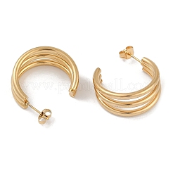 Серьги-гвоздики в форме луны из нержавеющей стали с вакуумным покрытием PVD 201&nbsp;LS-EJEW-I309-73G-03