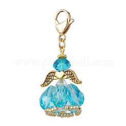 Decorazioni pendenti in lega e perline di vetro a forma di angelo&nbsp;HJEW-MZ00190-03
