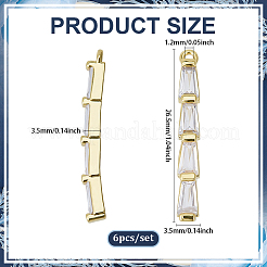 6шт латунные подвески с микропаве и кубическим цирконием&nbsp;KK-BC0014-67