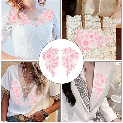 1 пара цветочных кружевных аксессуаров из полиэстера с вышивкой из органзы&nbsp;DIY-CY0002-32B