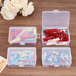 透明プラスチック収納ボックス12個  ヒンジ付き蓋付き長方形ビーズ容器  透明  11x7.5x3.1cm  内径：9.5x7のCM&nbsp;CON-CN0001-43