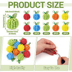 10 шт. 5 стиля стеклянных бусин с фруктовыми подвесками PALLOY-TA00221