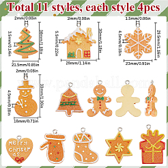 44 шт. 11 стиля рождественских пластиковых подвесок FIND-SC0011-38