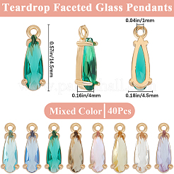 40шт. граненые стеклянные подвески&nbsp;GLAA-BBC0001-05