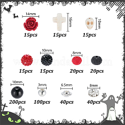 DIY-Kits zur Herstellung von Armbändern/Halsketten mit Rosenschädel&nbsp;DIY-AR0005-28