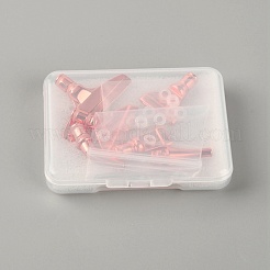 亜鉛合金ダイヤモンド粘着ペンヘッドセット  シリコンリングとプラスチックボックス付き  ローズゴールド  0.5~2.2x0.5~3.6x0.1~0.7cm  内径：0.2のCM  21個/セット&nbsp;TOOL-SZC0002-04