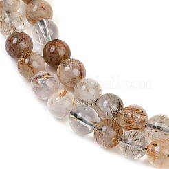 Нити бусин из рутилированного кварца из натурального черного золота G-H093-B03-6mm