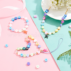 260шт 26 буквы бусины из полимерной глины ручной работы CLAY-FH0001-04