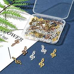 50 шт. 5-х цветные подвески в тибетском стиле со скрипичным ключом TIBEP-FS0001-28